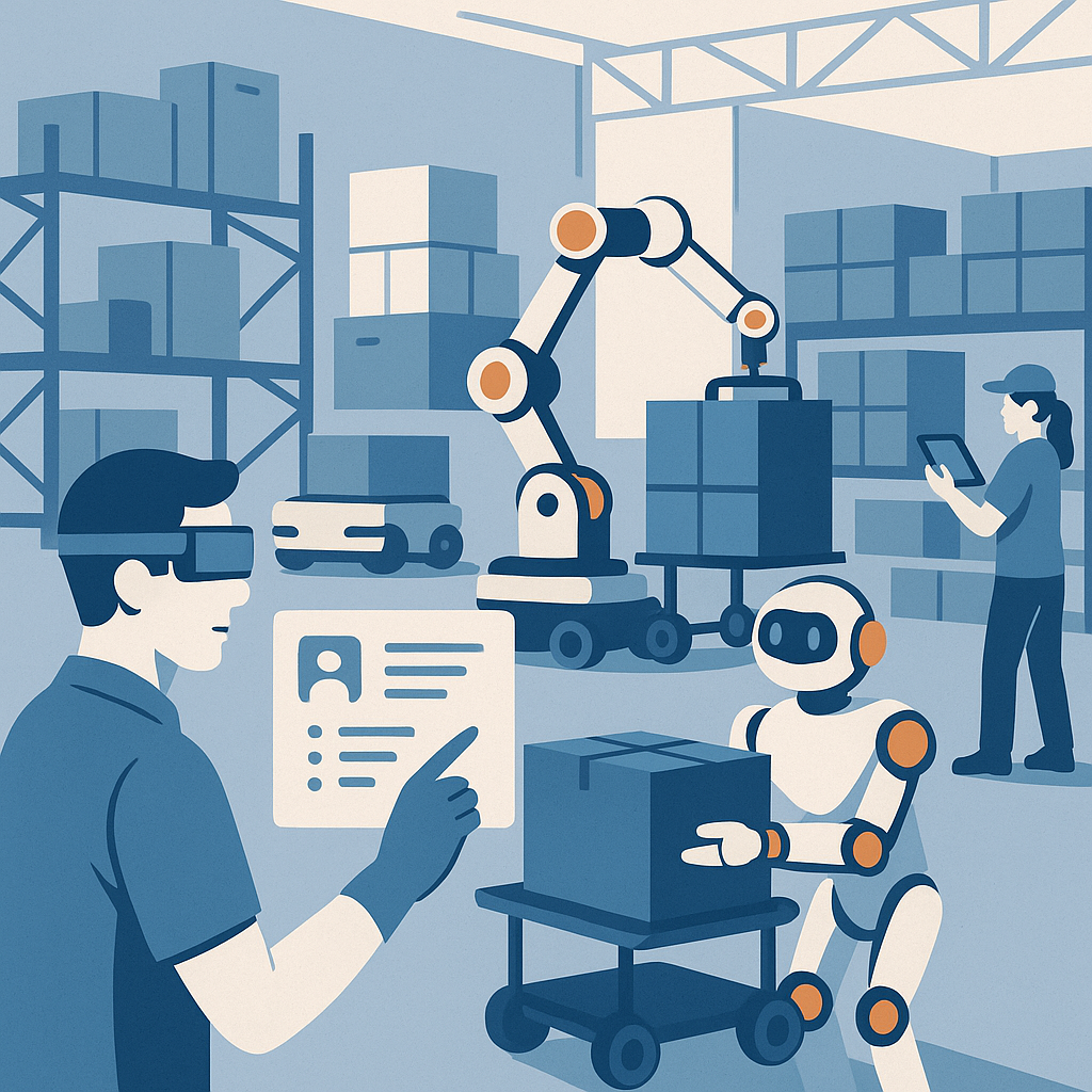 Warehouse automation with AR-guided workers